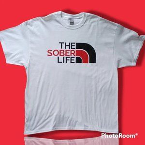 The Sober Life Adult Unisex Large Cotton Tshirt